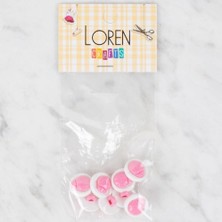 Çarşı Point Loren Crafts 8 Li Pembe Uğur Böceği Düğme - 646