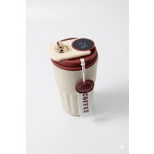 Gökyüzü Işığı Dijital Sıcaklık Göstergeli 450 ml Paslanmaz Çelik Termos-Kupa Bardak