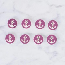 Çarşı Point Loren Crafts 8 Li Çapa Mor Düğme - 0427