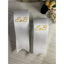 Nuksoc Düğün Nişan Gelin Damat Gold Baskılı Takı Kurdelesi