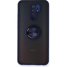 Epilons Redmi 9 Kılıf Montreal Yüzüklü Silikon Kapak - Lacivert