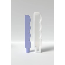 Cage Art Studio Zigzag Şamdanlık Mum Silikon Kalıp Z4 - Şamdan/şamdanlık Mum Profesyonel Silikon Kalıbı 21.5 x 3.3cm