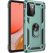 Epilons Galaxy A72 Kılıf Sofya Yüzüklü Silikon Kapak - Yeşil