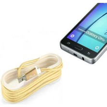 Epilons Android Örgü Şeklinde Renkli Çelik Şarj Data Kablosu - Gold