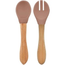 Bucuks Mey Ithalat®   Mama Kaşığı ve Çatal Seti Woody Brown