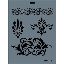Bucuks Mey Ithalat® Rich New Seri N-118 Stencil 35X25 cm