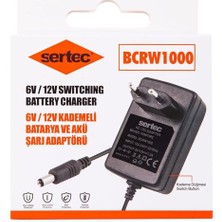 Sertec BCRW1000 6V/12V 1A Kademeli Batarya Akü Şarj Adaptörü