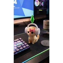 Sims Dans Eden Kedi Figürü - Plumbob Dans Eden Kedi Yayıncı Masa Üstü Dekorasyon