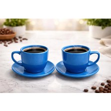 Tediks 2 Kişilik Mor Kahve Fincanı Seti – Tabaklı Modern Kahve Fincanı Takımı – Şık Kahve Fincanı