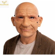 Bucuks Mey Ithalat® Gerçekçi Yaşlı Adam Maskesi – Lateks Görünümlü Plastik Korku Maskesi