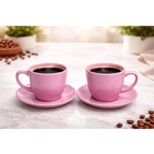 Tediks 2 Kişilik Mor Kahve Fincanı Seti – Tabaklı Modern Kahve Fincanı Takımı – Şık Kahve Fincanı