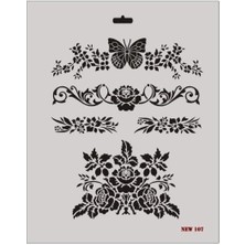 Bucuks Mey Ithalat® Rich New Seri N-107 Stencil 35X25 cm