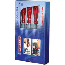 Bucuks Mey Ithalat® Izeltaş 4100 Düz Tornavida Takımı 8 Parça Kraft