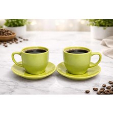 Tediks 2 Kişilik Mor Kahve Fincanı Seti – Tabaklı Modern Kahve Fincanı Takımı – Şık Kahve Fincanı