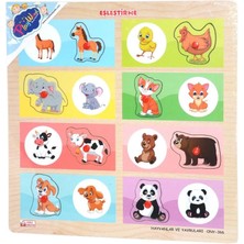 Bucuks Mey Ithalat® ONY-366-367 Ahşap Tutmalı Eşleştirme -Hayvanlar ve Yavruları