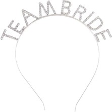 Bucuks Mey Ithalat® Gümüş Kaplama Kristal Taşlı Team Bride Taç 16X17 cm