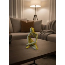 Bucuks Mey Ithalat® Minimal Sarı Insan Figürü Biblo Ev ve Ofis Dekoru