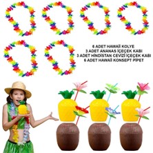 Bucuks Mey Ithalat® Tropikal Hawaii Parti Malzemeleri – Kolye, Pipet, Bardak Seti