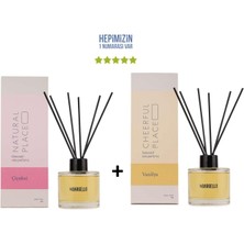 Bargello Çiçeksi Natural Place + Vanilya Cheerful Place Dekoratif Ortam Kokusu 120 ml - Bambu Çubuklu