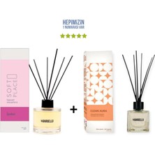 Bargello Ipeksi Soft Place 120 ml + Clean Aura 50 ml & Dekoratif Ortam Kokusu - Bambu Çubuklu