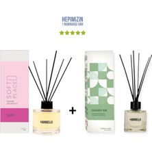 Bargello Ipeksi Soft Place 120 ml + Cloudy Air 50 ml & Dekoratif Ortam Kokusu - Bambu Çubuklu