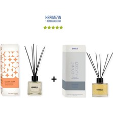 Bargello Sümbül Amber Iconic Place 120 ml + Clean Aura 50 ml & Dekoratif Ortam Kokusu - Bambu Çubuklu
