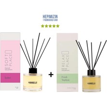 Bargello Ipeksi Soft Place + Yeşil Çay Relax Place Dekoratif Ortam Kokusu 120 ml - Bambu Çubuklu