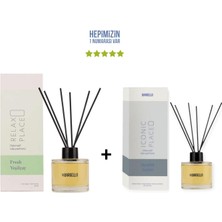 Bargello Yeşil Çay Relax Place + Sümbül Amber Iconic Place Dekoratif Ortam Kokusu 120 ml - Bambu Çubuklu