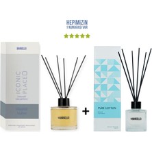 Bargello Sümbül Amber Iconic Place 120 ml + Pure Cotton 50 ml & Dekoratif Ortam Kokusu - Bambu Çubuklu