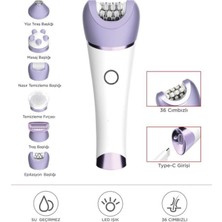 Başkenttekno Tep-02 Beyaz 6 Başlıklı (Yüz+Koltuk Altı+Bikini Bölgesi+Bacak) Islak ve Kuru Kablosuz Epilatö