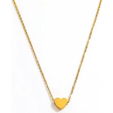 Aleyka Sf Ince Zincir Ile Tasarlanmış Paslanmaz Çelik Mini Kalp Kolye