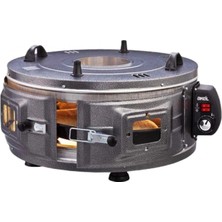 Marsilyan Gross Yuvarlak Davul Fırın Standart Ayarlanabilir Termostat = 50°C-320°C 1300W - 53CM Alüminyum Tepsi Ön - Üst Gözetleme Camı (4887)