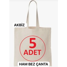 İremcee 5 Adet Baskısız Ham Bez Çanta 35X40 Ebat Kulplu Boyamaya ve Baskıya Uygundur Market ve Plaj Çantası