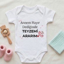 Egg Baby Teyze Yazılı Bebek Zıbın Teyzem Temalı Komik Tasarımlı Bebek Body %100 Pamuk Cool Havalı