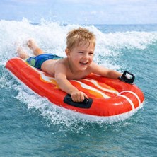 Nunu Alev Desenli Şişme Yüzme Tahtası 112X62 cm | Tutma Saplı Çocuk Bodyboard Deniz & Havuz 6+ Yaş 40 kg