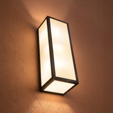 Ottolamp Modern Dikdörtgen Duvar Apliği Metal Gövde Opal Pleksi Dekoratif Duvar Aydınlatma