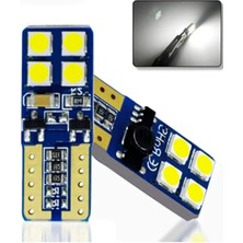 Meyzone 8 LED T10 Dipsiz W5W Canbus 8 Ledli Beyaz Park Plaka Ampul 2 Adet