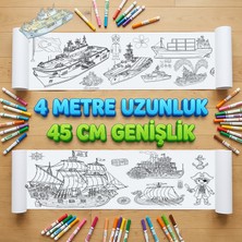 Mixoyuncak Çocuklar Için Eğitici 4 Metre Dev Aktivite Rulosu Gemiler 45 cm Genişliğinde