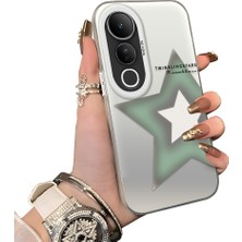 Ucuc Vivo V50 Lite 4g/5g Uyumlu Sert Akrilik Arka Silikon Kenar Lens Koruma Kılıf