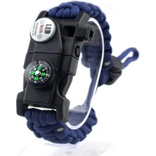 Marsilyan Pusula,fenerli Yüksek Desibel Düdüklü Hayatta Kalma Kamp Bilekliği - Mavi