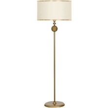 Vinner Conic Tek Ayaklı Metal Lambader Gold Şeritli Krem Renkli PVC Malzeme İle Modern Aydınlatma