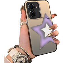 Ucuc Vivo Y02S Uyumlu Sert Akrilik Arka Silikon Kenar Lens Koruma Kılıf