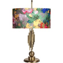 Vinner Marche Mka-01 Eskitme Mat Gold Metal Abajur - Violet Desenli