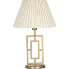 Vinner Puglia Eskitme Mat Gold Metal Abajur - Krem Kırma