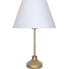 Vinner Onze Eskitme Mat Gold Metal Abajur, Masa Lambası - Beyaz