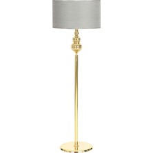 Epifanio Munch Gold Kaplama Metal Düz Tek Ayaklı Lambader - Pre Gri