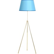 Epifanio Noa Gold Kaplama Tripod Boyu Ayarlanabilir Metal Lambader - Turkuaz