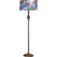 Epifanio Madelyn Eskitme Burgulu Metal Lambader - Flowers Desenli