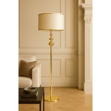 Epifanio Lumina Krem Gold Şapkalı Metal Lambader – Lüks Salon ve Oturma Odası Aydınlatması