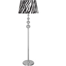 Vinner Kristal Taşlı Üçlü Küre Krom Kaplama Metal Lambader - Zebra